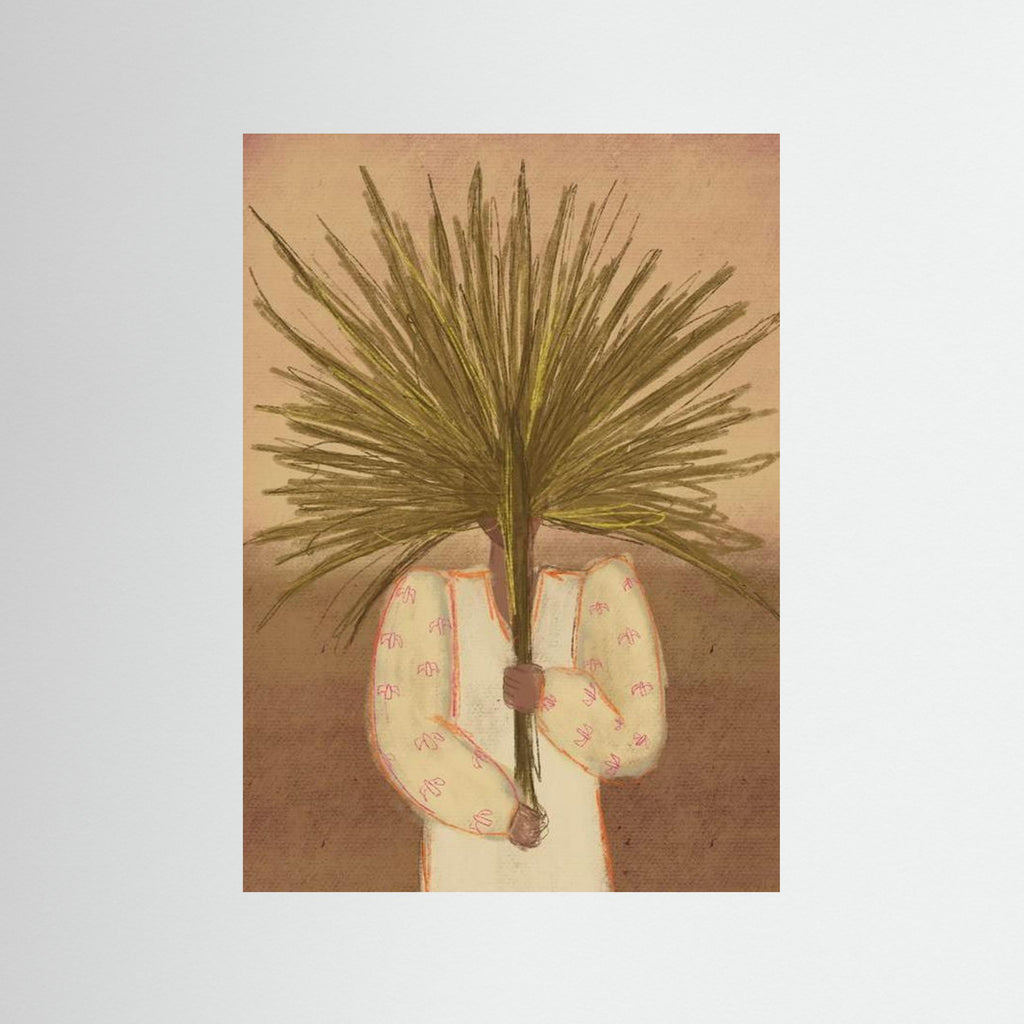 Palm Girl Beige - Fine Art Print 30x40