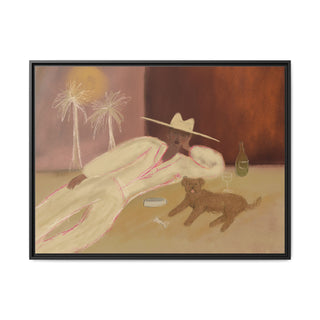 Relaxing Doggy Day - Canvas in Frame