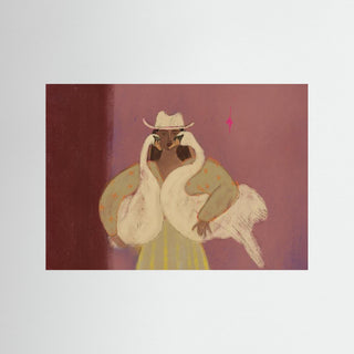 Swan Lady Pink Horizontal - Fine Art Print