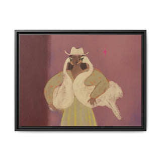 Swan Lady Pink Horizontal - Canvas In Frame