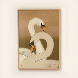 Swan Lake Green - Canvas ( Frame)