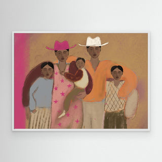 Family Of Five - Canvas (Frame)