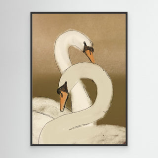 Swan Lake Green - Canvas ( Frame)  