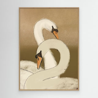 Swan Lake Green - Canvas ( Frame)  