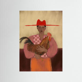 Girl With He Roaster - Fine Art Print 