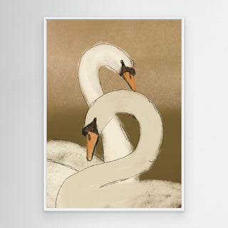Swan Lake Green - Canvas ( Frame)  
