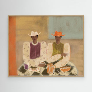 Breakfast For Two - Canvas in Oak